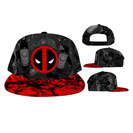 Marvel Deadpool Logo Comic Action Scene Snapback Hat