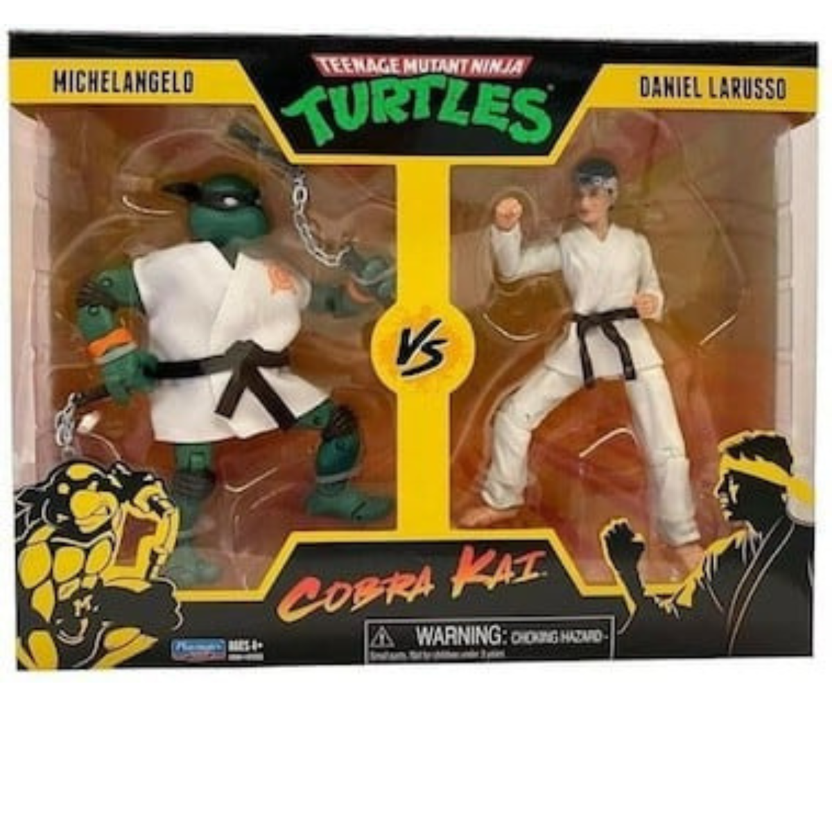 Playmates Teenage Mutant Ninja Turtles vs Cobra Kai Michelangelo vs Daniel Larusso 81293