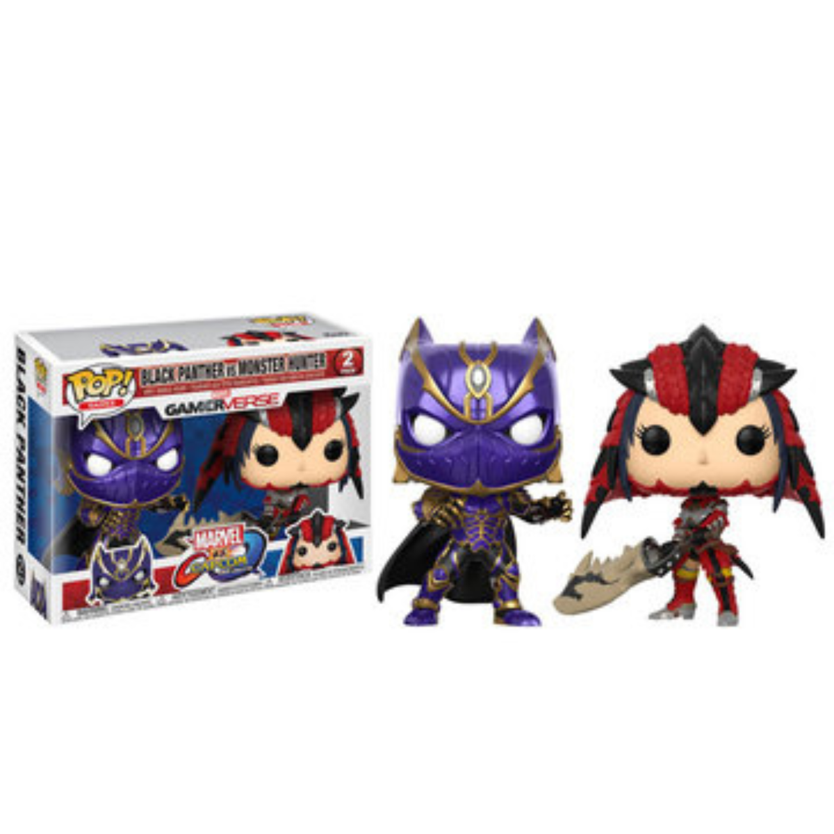 Funko Pop Games Marvel Black Panther vs Monster Hunter 2 Pack
