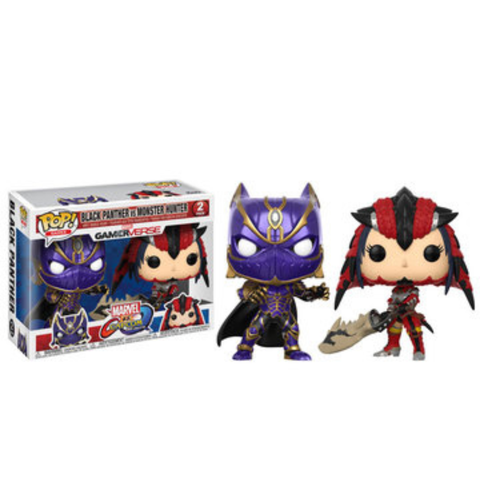 Funko Pop Games Marvel Black Panther vs Monster Hunter 2 Pack