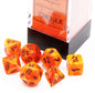 Dice Chessex Mini-Polyhedral 7-Die Set Vortex Orange/Black 20433
