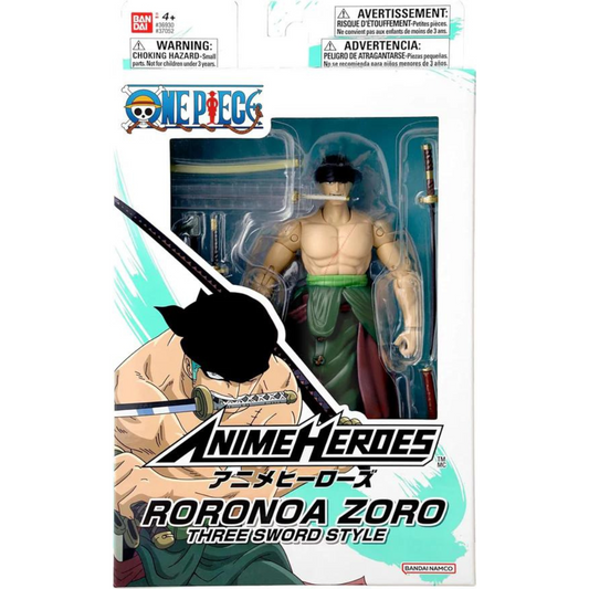One Piece 6 Inch Action Figure Anime Heroes - Roronoa Zoro Three Sword Style