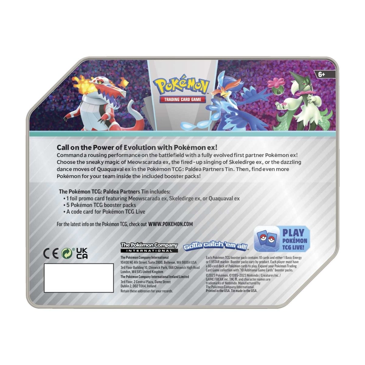 Pokemon Paldea Partners Tin (Meowscarada ex)