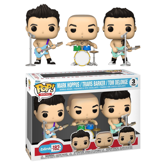Funko Pop Music Blink 182 Mark Hoppus / Travis Barker / Tom Delonge 3 Pack