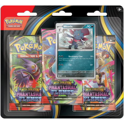 POKEMON ME02 PHANTASMAL FLAMES 3-PACK BLISTER - RANDOM PROMO CARD