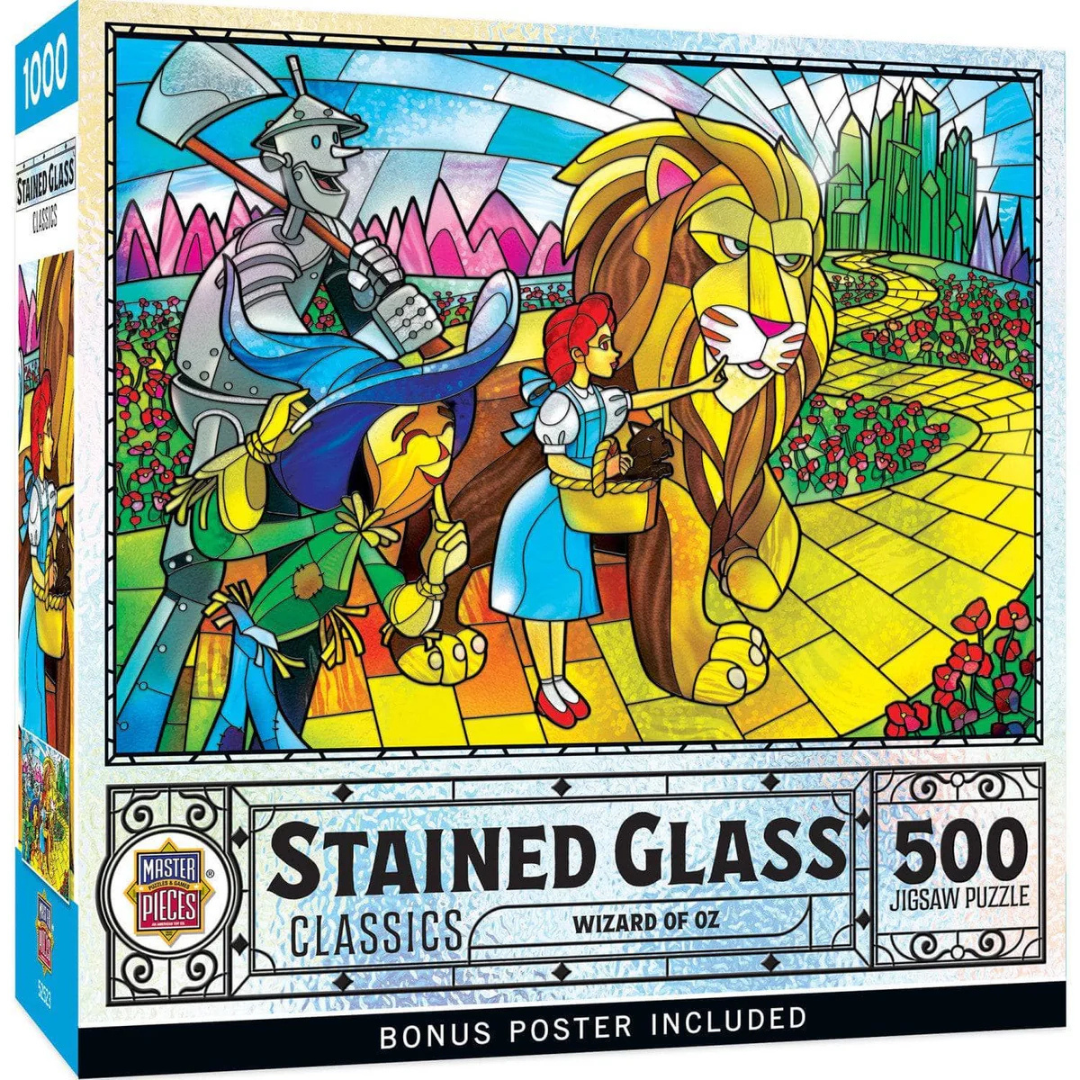 STAINED GLASS WIZARD OF OZ 500PC PUZZLE