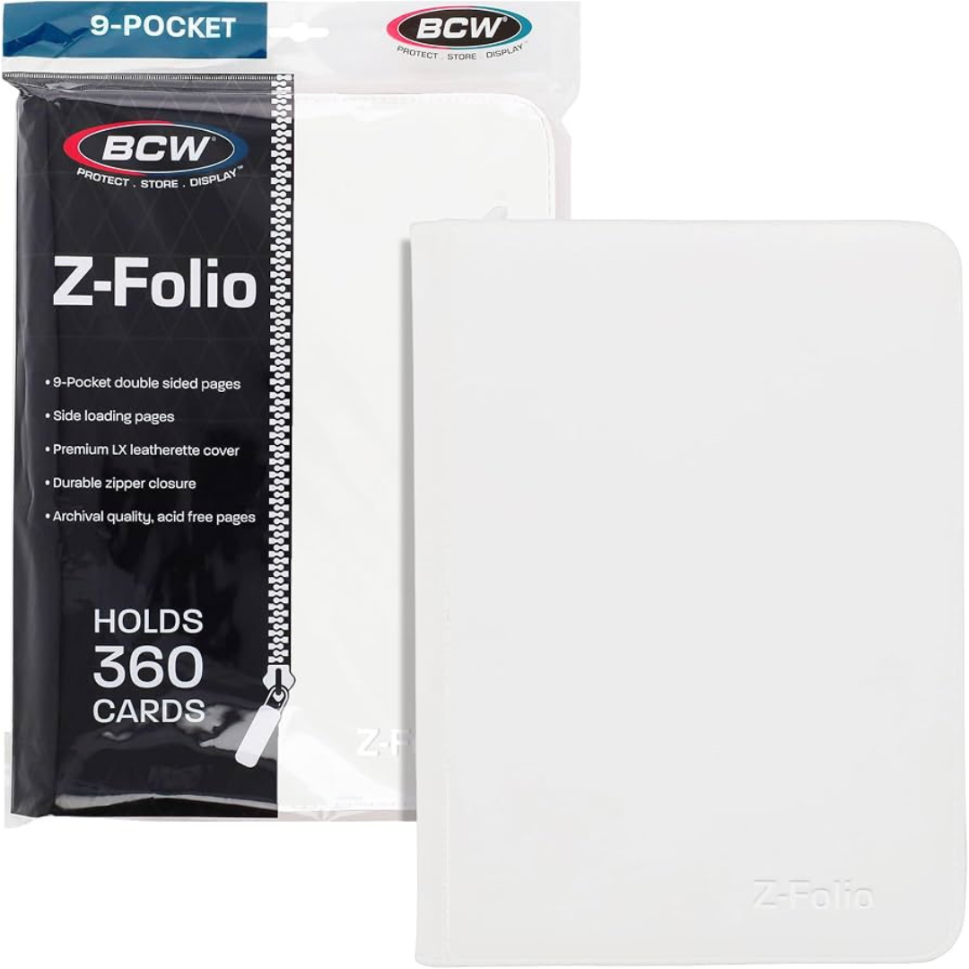 BCW - 9-Pocket Toploader Z-Folio LX - WHITE