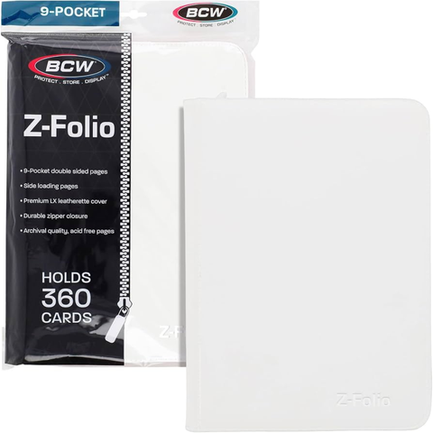 BCW - 9-Pocket Toploader Z-Folio LX - WHITE