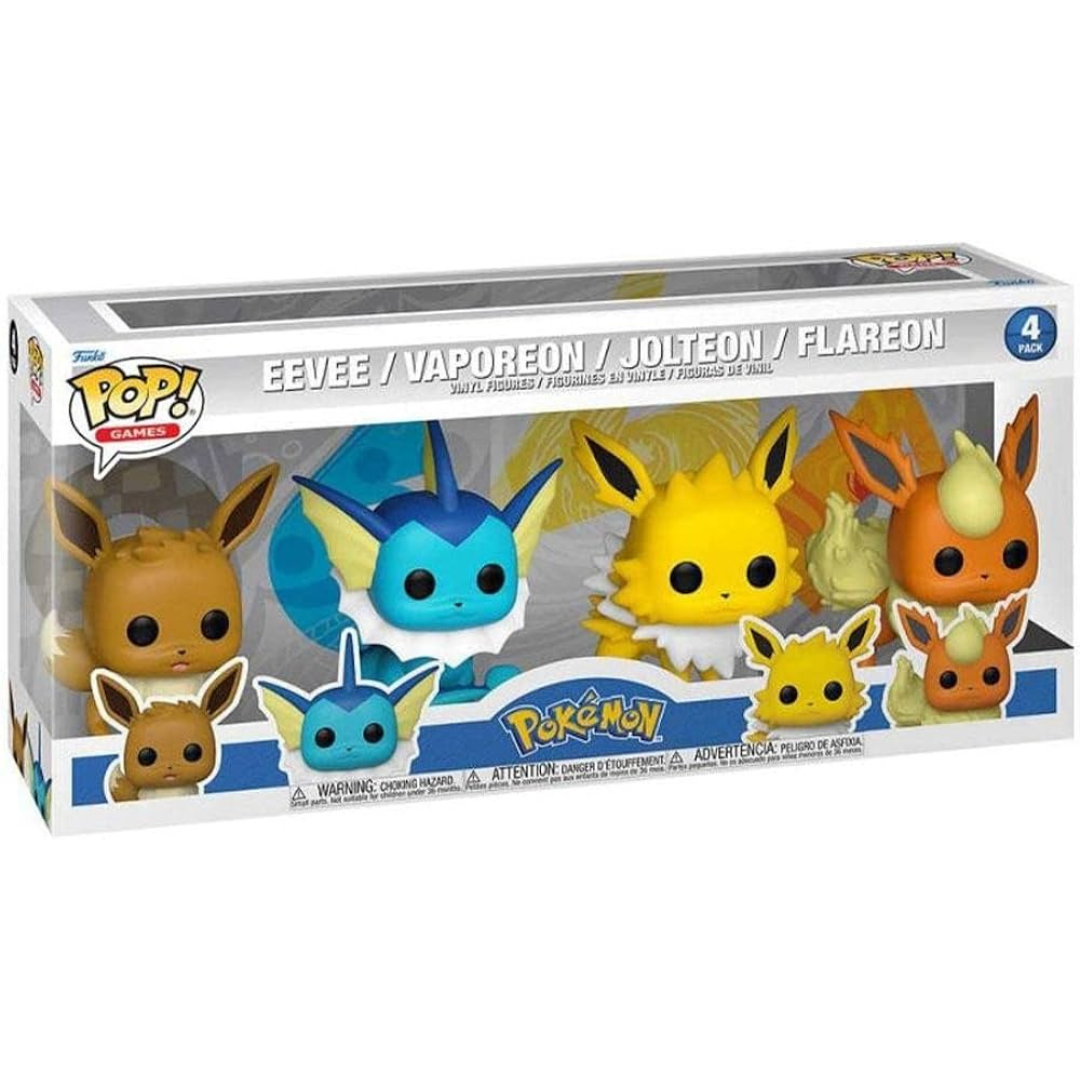 Funko Pop Pokemon Eevee / Vaporeon / Jolteon / Flareon 4 Pack