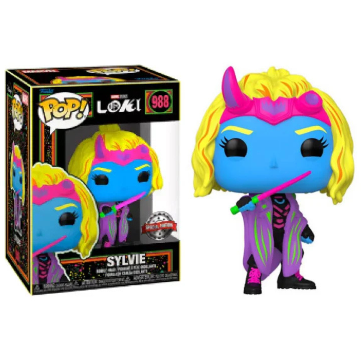 Funko Pop Marvel Loki Sylvie 988 Special Edition Blacklight