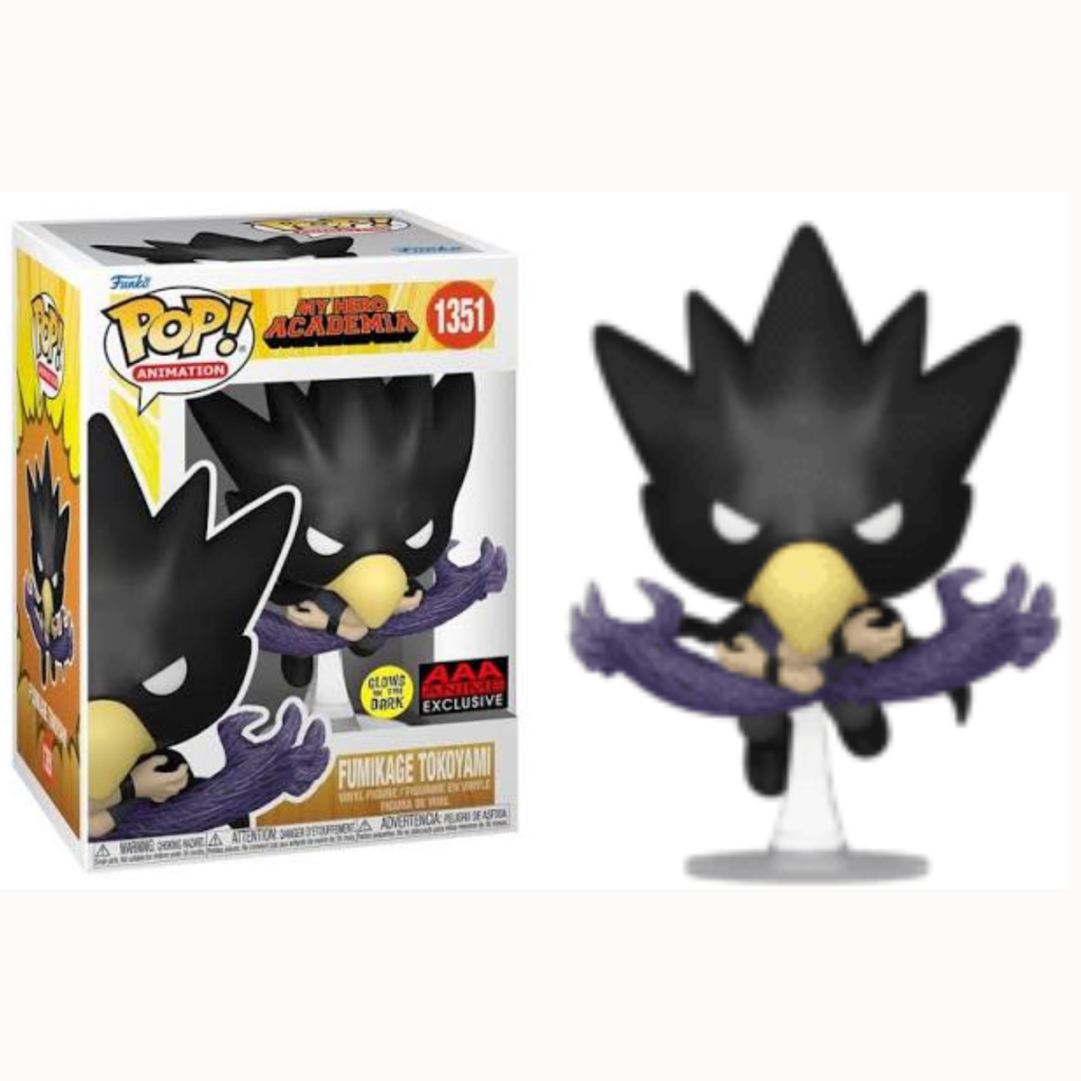 Funko Pop Anime My Hero Academia Fumikage Tokoyami AAA Anime Exclusive GITD