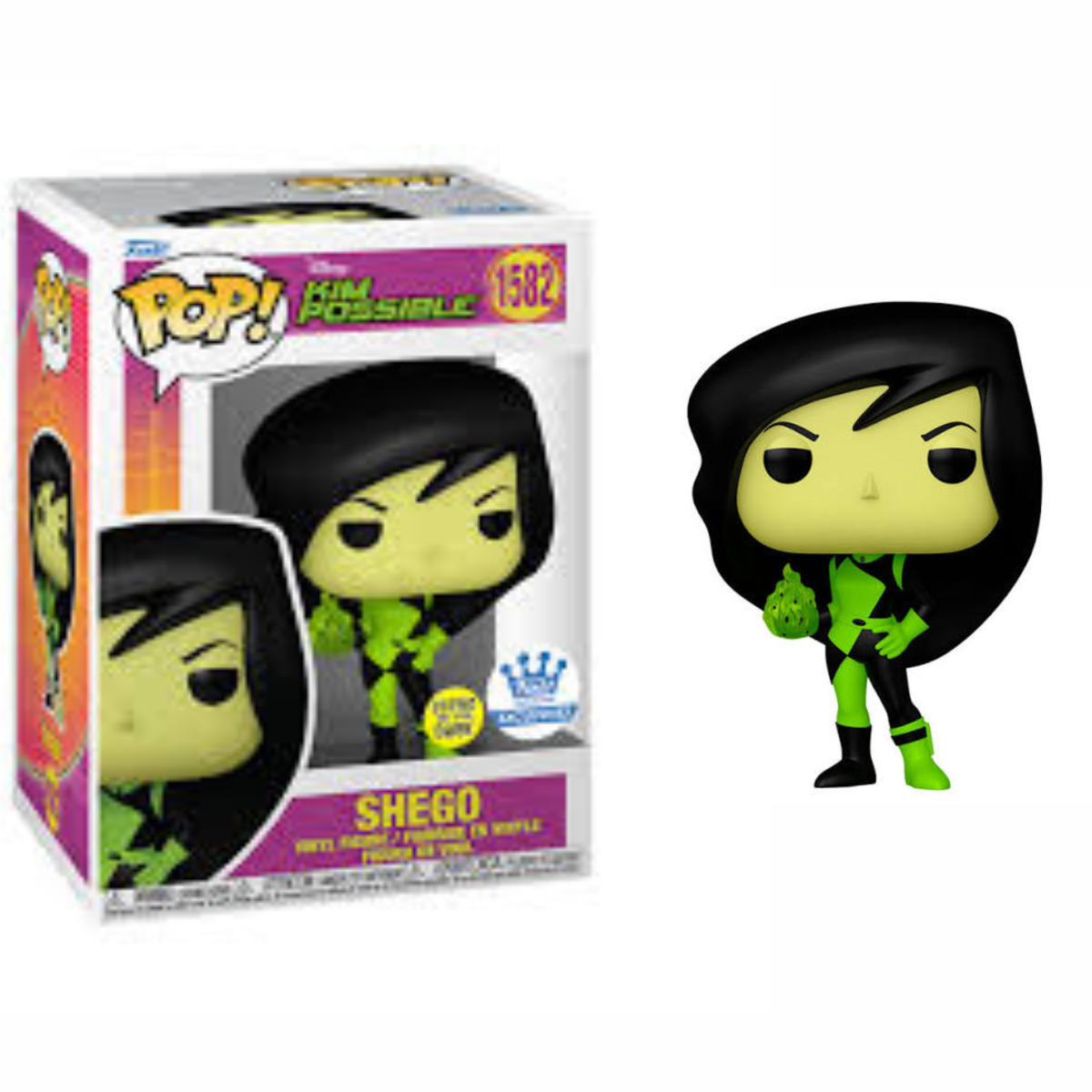 Funko Pop Disney Kim Possible Shego 1582 GITD Special Edition