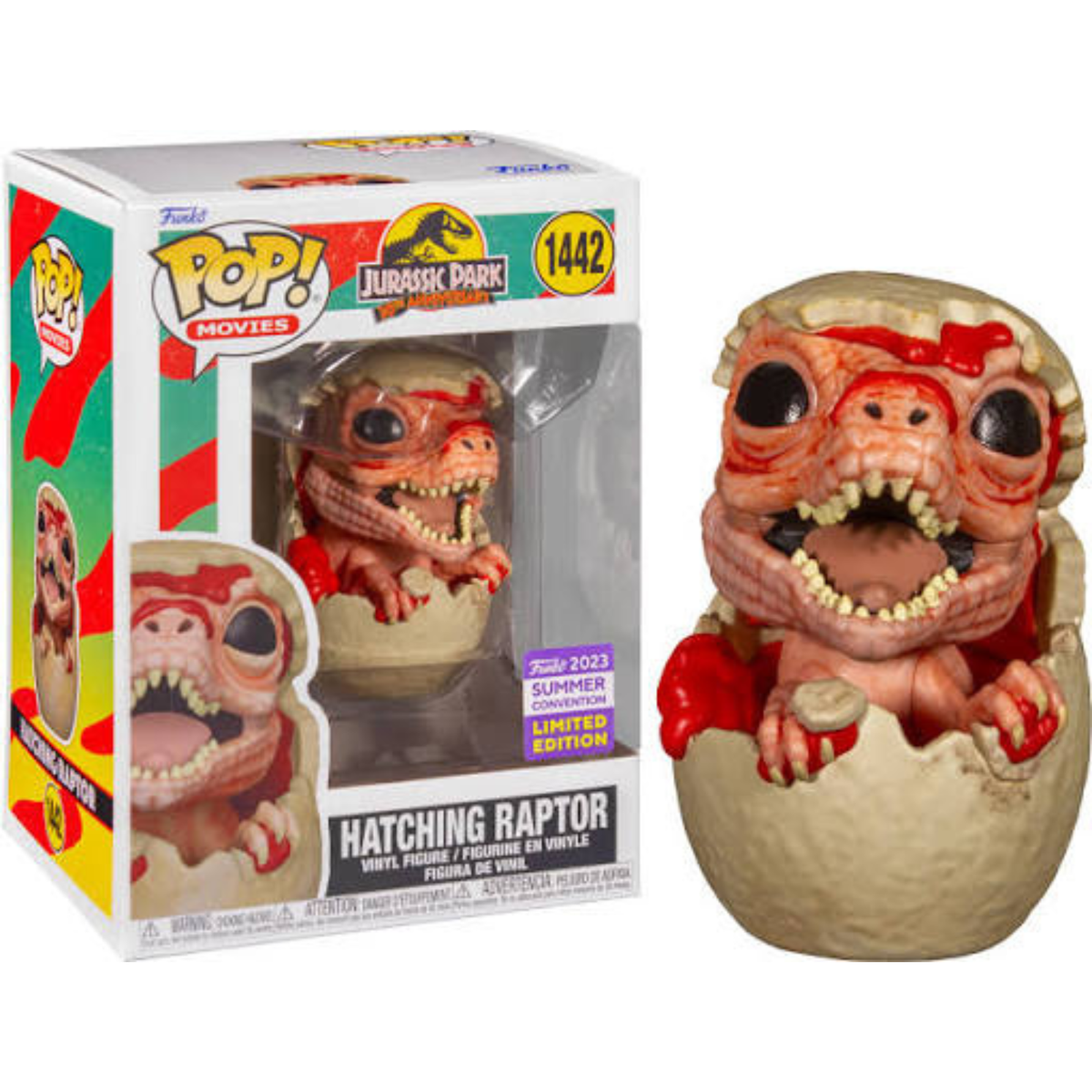 Funko Pop Jurassic Park 30th Anniversary Hatching Raptor 1442 Summer Convention 2023