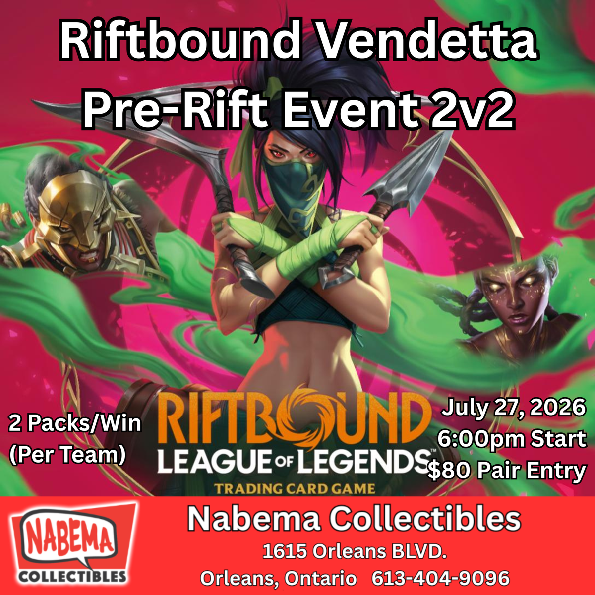 Riftbound Vendetta 2v2 Pre-Rift Event July 27