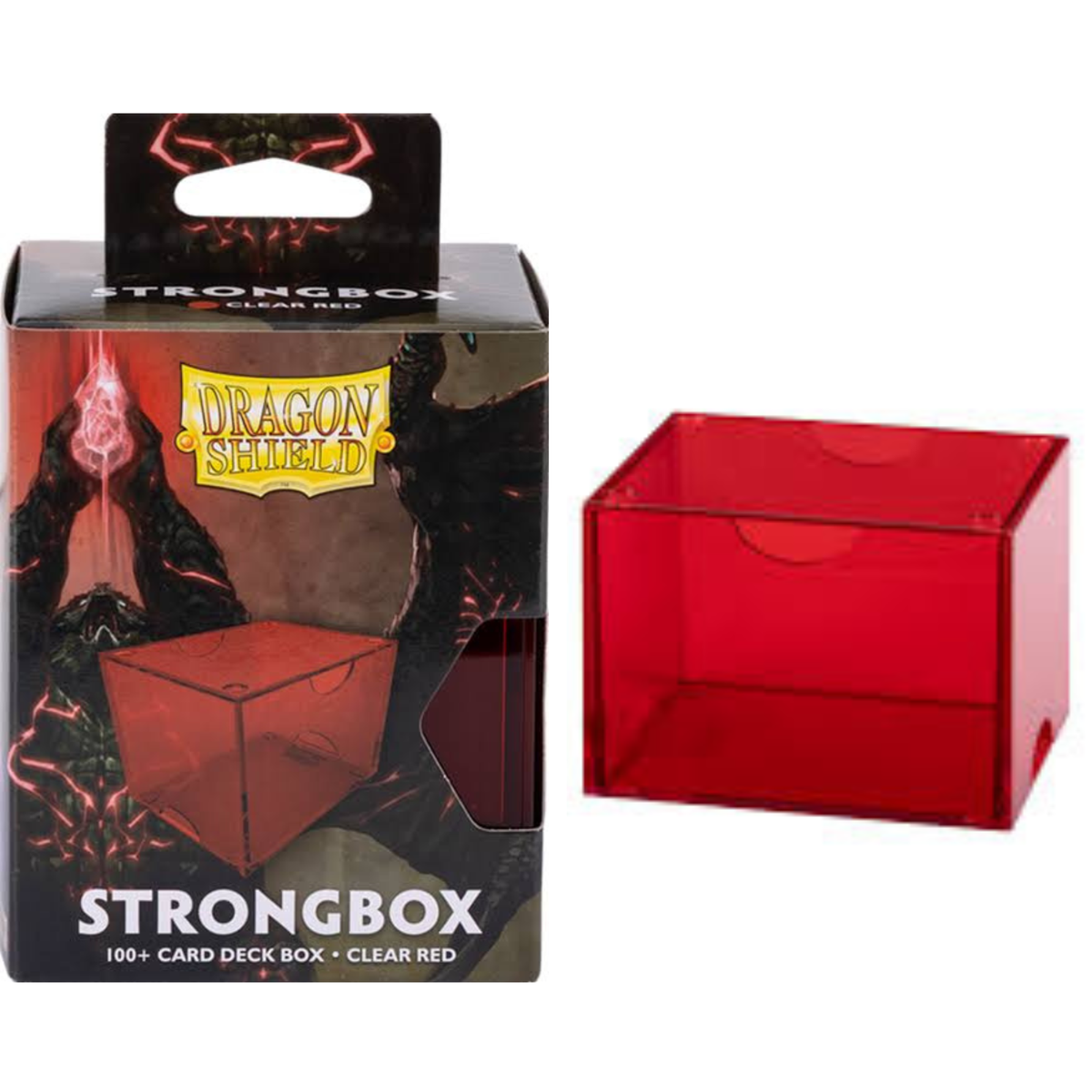 Dragon Shield Strongbox 100+ Card Deck Box Clear Red