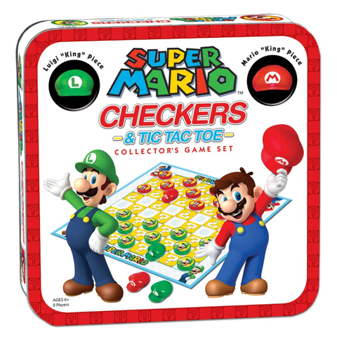 Super Mario Checkers & Tic Tac Toe Collectors Game Set
