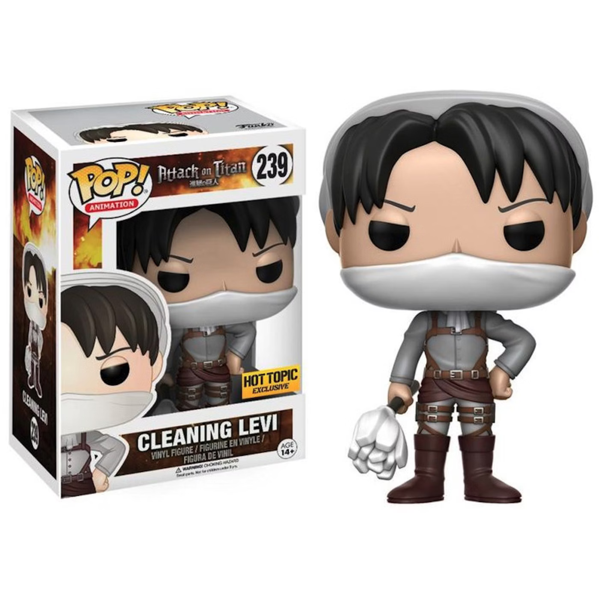 Funko Pop Anime Attack On Titan Cleaning Levi 239 Hot Topic Exclusive