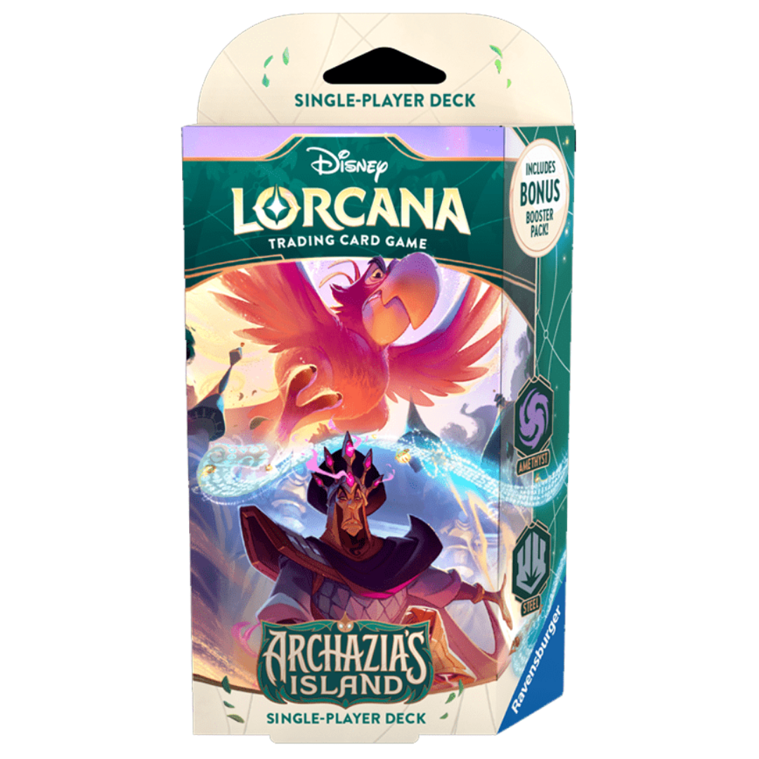 DISNEY LORCANA ARCHAZIA’S ISLAND STARTER SINGLE-PLAYER DECK (AMETHYST, STEEL)