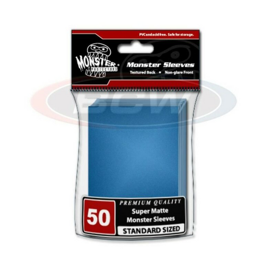 Monster Sleeves Standard Flat Matte Blue 50CT