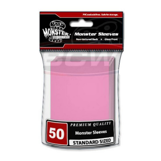 Monster Sleeves Standard Flat Matte Pink 50CT