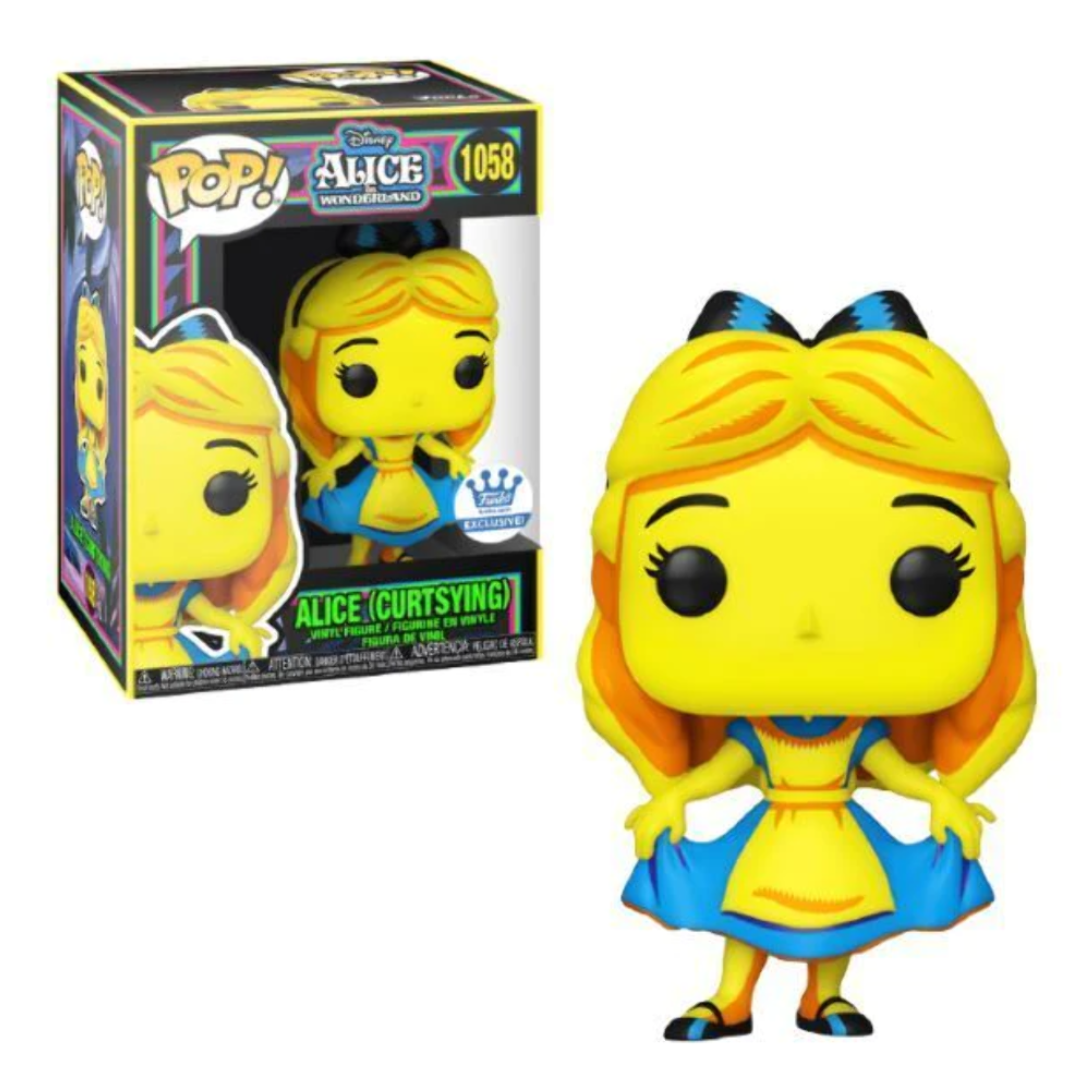 Funko Pop Disney Alice in Wonderland Alice (Curtsying) 1058 Blacklight Funko Exclusive