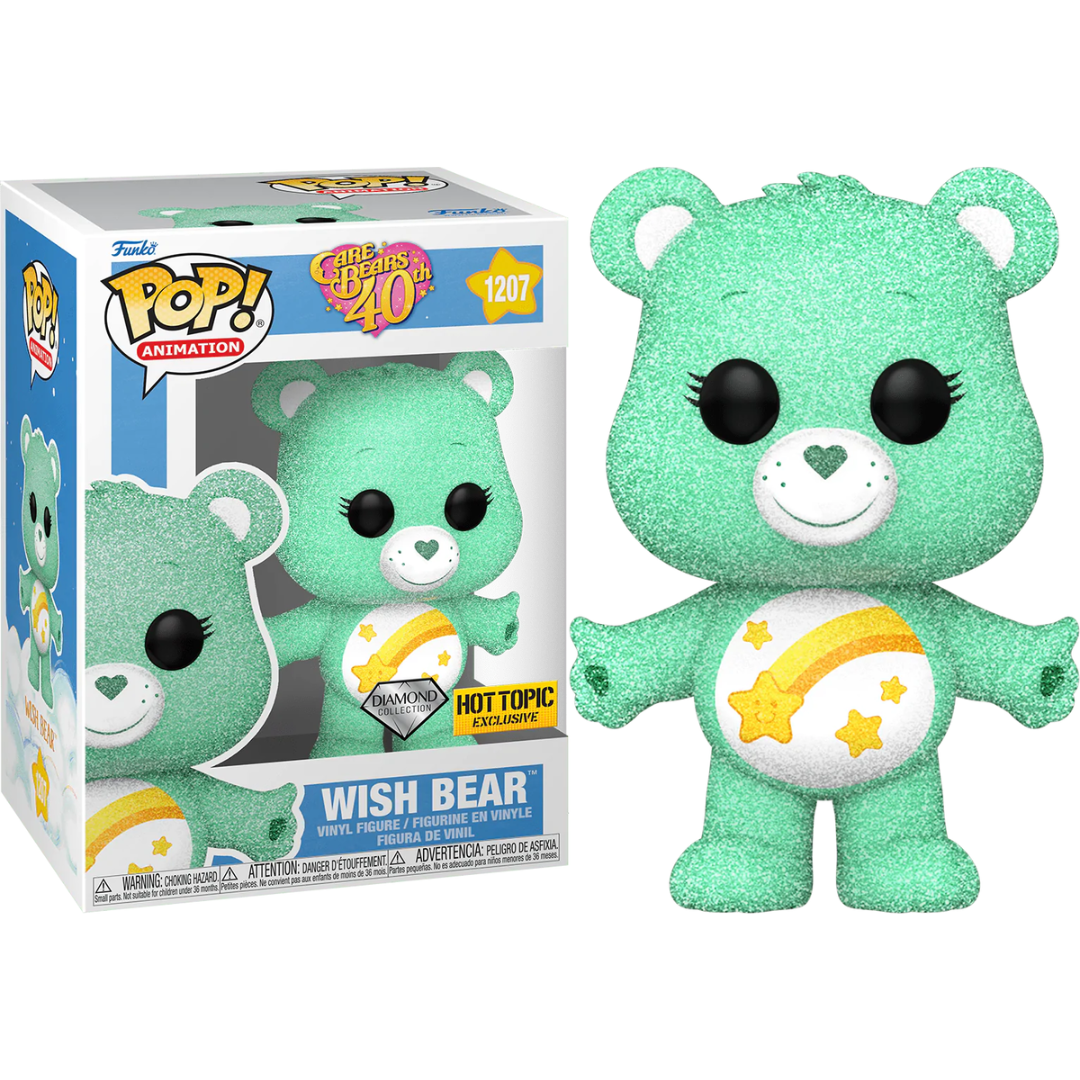 Funko Pop Care Bears 40th Wish Bear 1207 Hot Topic Exclusive Diamond