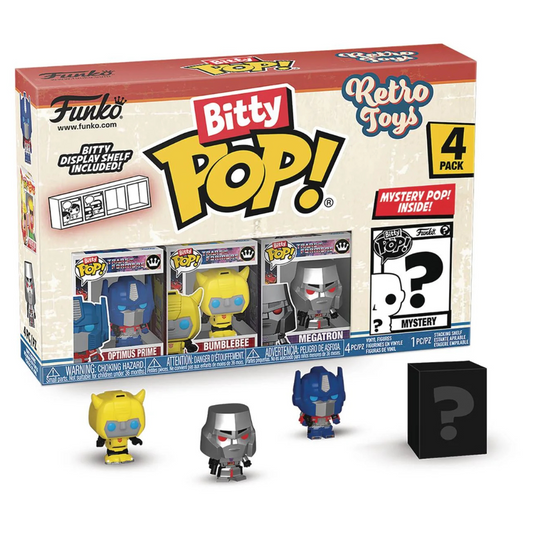 Funko Bitty Pop Retro Toys 4 Pack (Optimus Prime, Metron, Bumblebee)