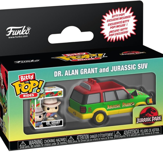Funko Bitty Pop Rides Jurassic Park Dr. Alan Grant And Jurassic SUV