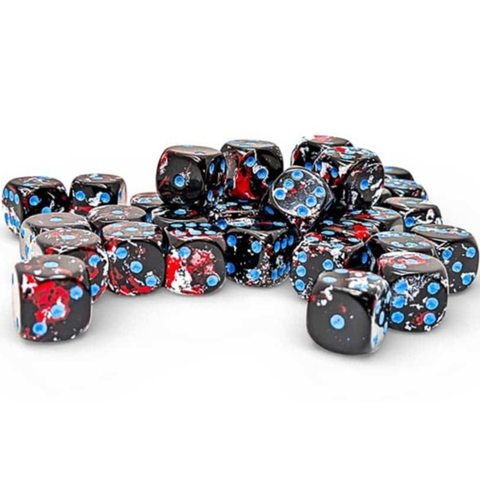 Dice Chessex Brush 36 D6 Dark Side / Blue 12MM 24808