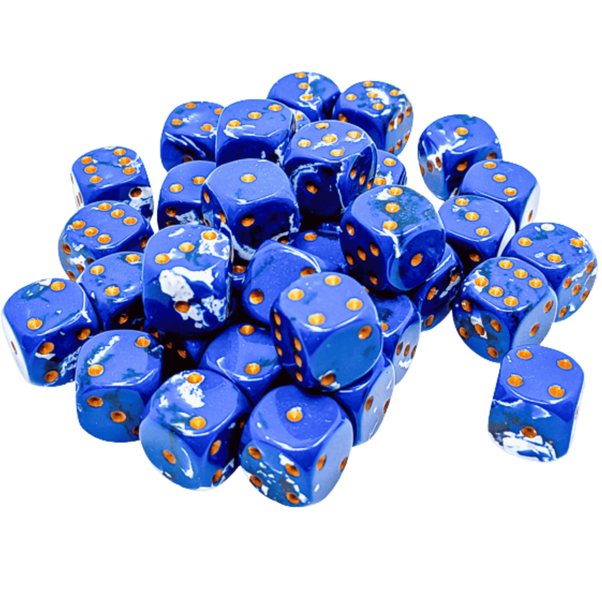 Dice Chessex Brush 36 D6 Wave Break / Gold 12MM 24806