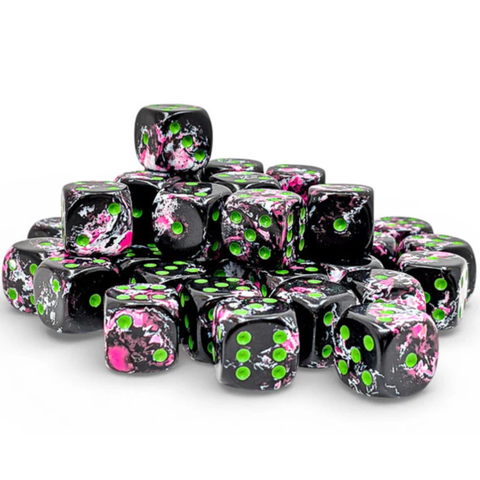 Dice Chessex Brush 36 D6 Paintball  / Green 12MM 24814