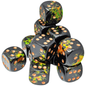 Dice Chessex Brush 12 D6 Deep Forest / Green 16MM 24605