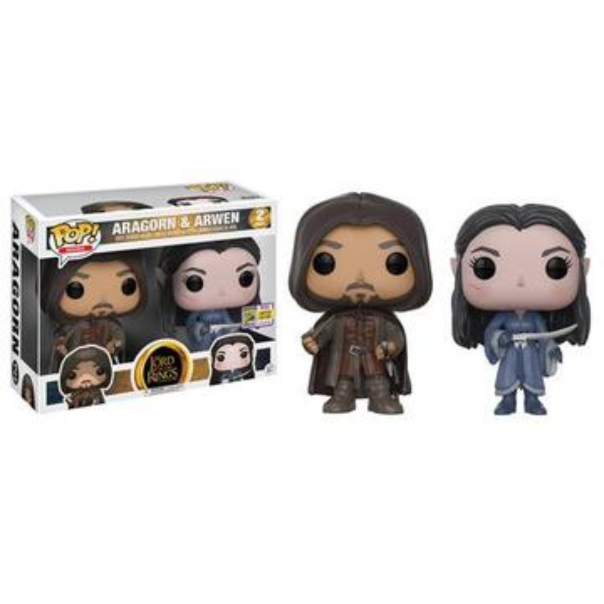Funko Pop Movies LOTR Aragorn and Arwen 2 pack SDCC Exclusive 2017
