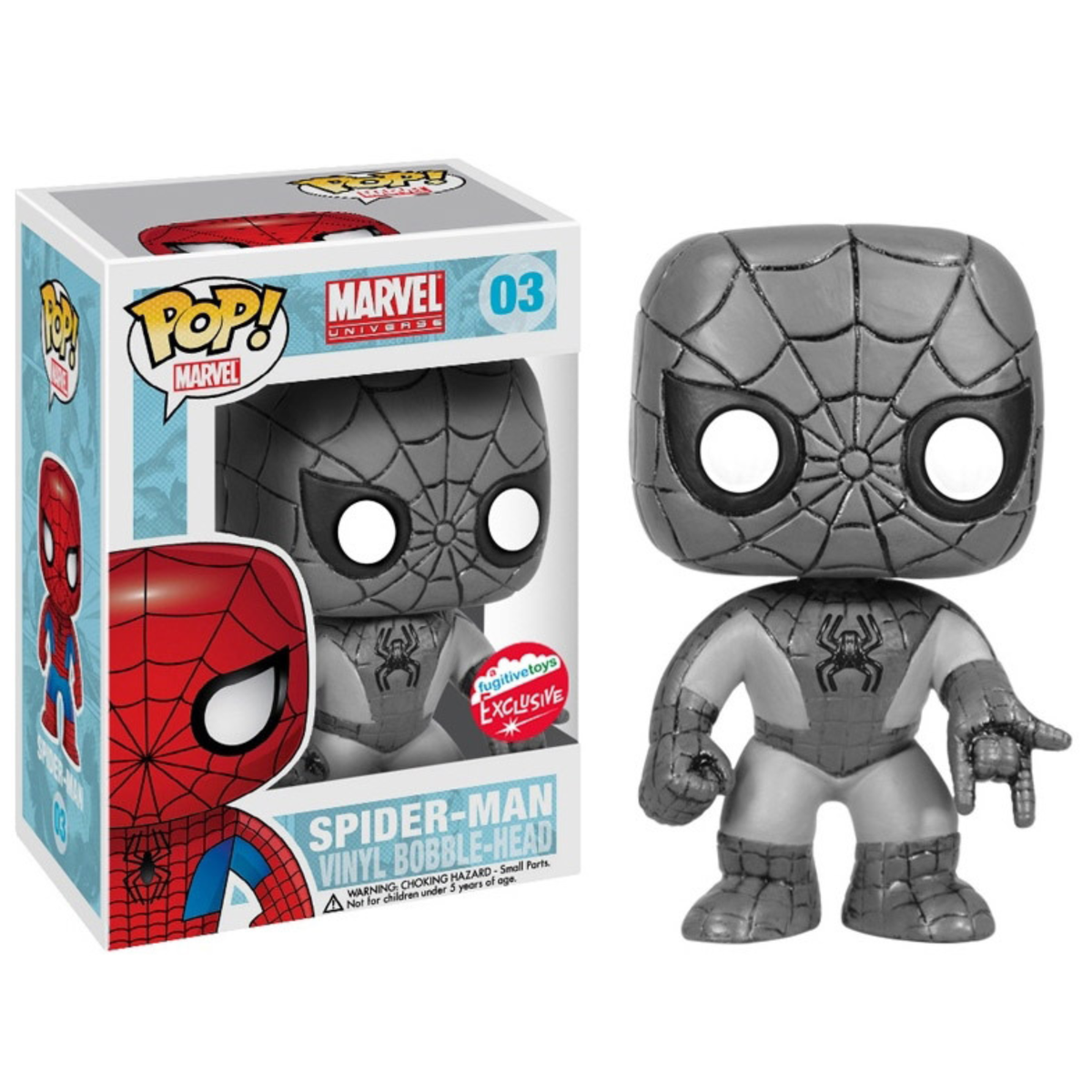 Funko Pop Marvel Spider-man (Black & White) Fugitive Toys Exclusive 03
