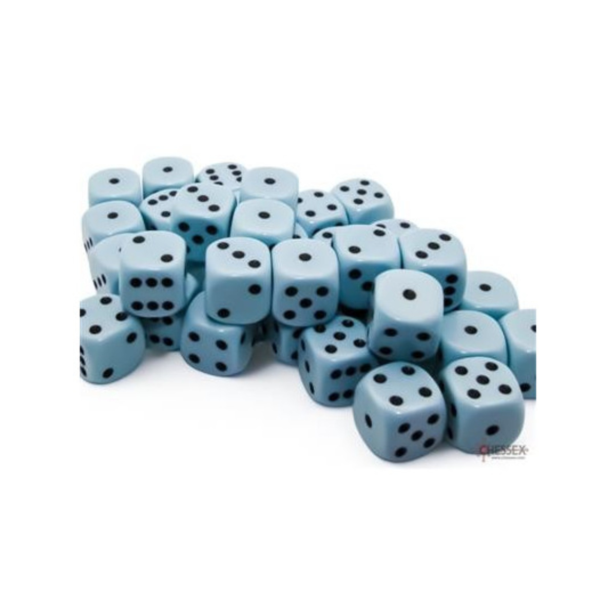 Dice Chessex Opaque Pastel Blue/black 16mm d6 Dice Block 25666 (12 dice)