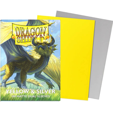 DRAGON SHIELD MATTE DUAL YELLOW & SILVER 100ct