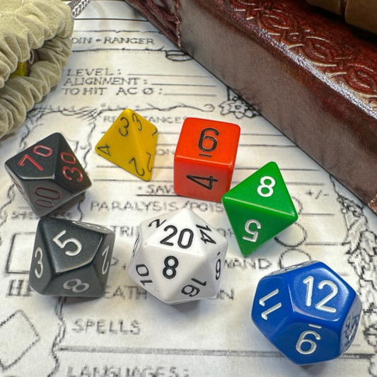 Dice Chessex NOSTALGIA OPAQUE GM AND BEGINNER PLAYER 7-DIE SET