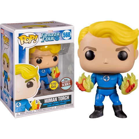 Funko Pop Marvel Fantastic Four Human Torch 568 Specialty Series GITD