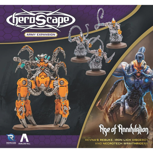 Heroscape Revna's Rebuke - Iron Lich Viscerot and Necrotech Wraithriders Army Expansion