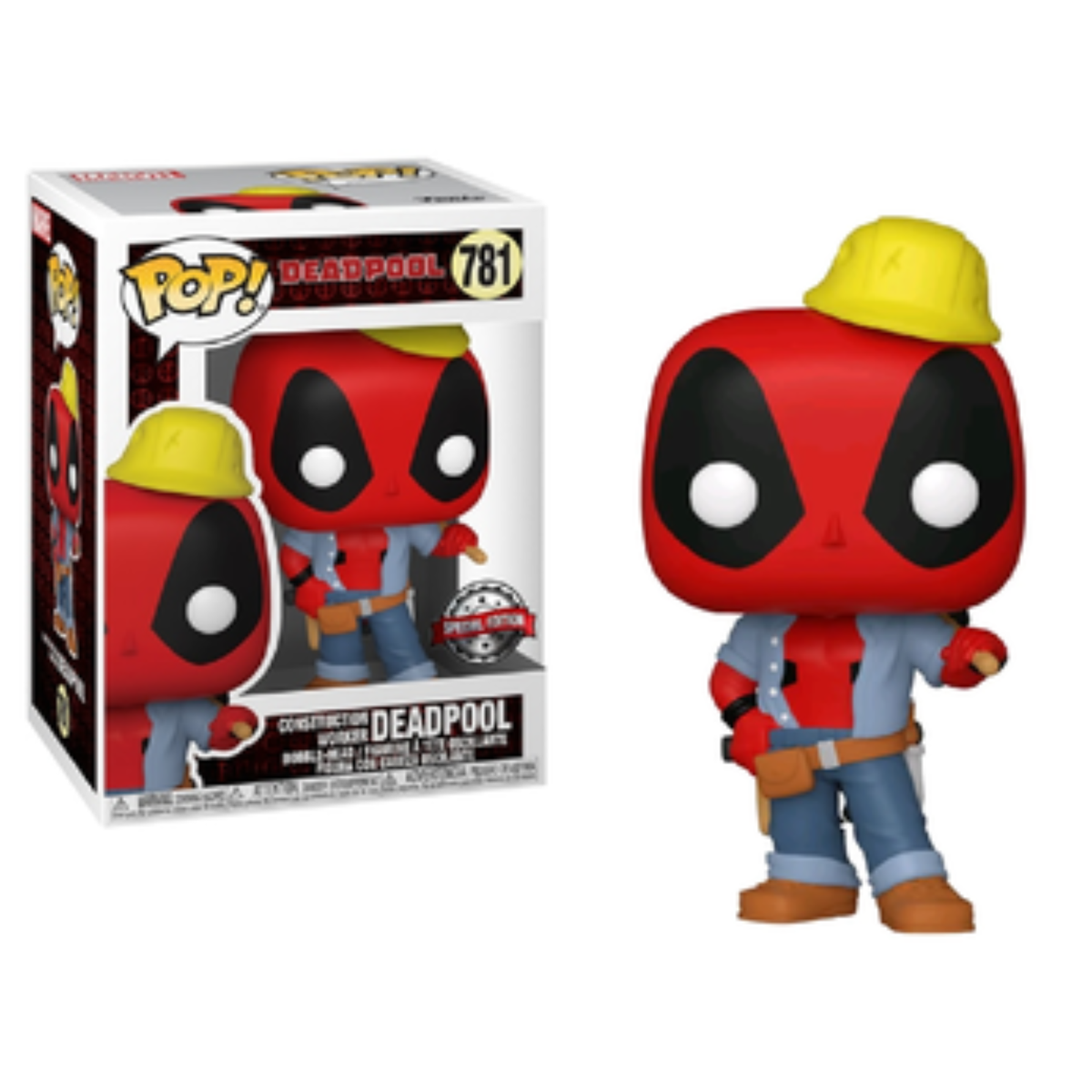 Funko Pops Marvel Construction Worker Deadpool 781 Special Edition