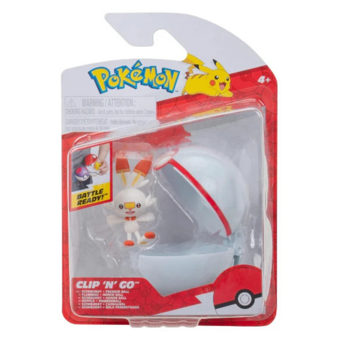 POKEMON CLIP N GO SCORBUNNY + PREMIER BALL