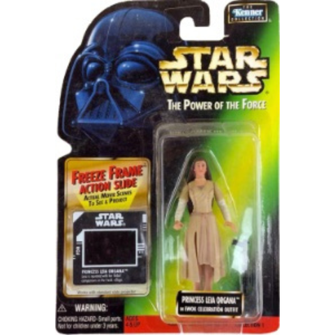 Hasbro Kenner Star Wars The Power of the Force Freeze Frame Princess Leia Organa in Ewok Celebration Outfit