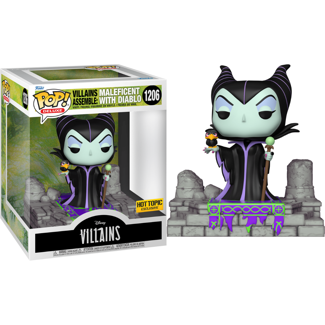 Funko Pop Deluxe 6 inch Disney Villains Assemble: Maleficent with Diablo 1206 Hot Topic Exclusive