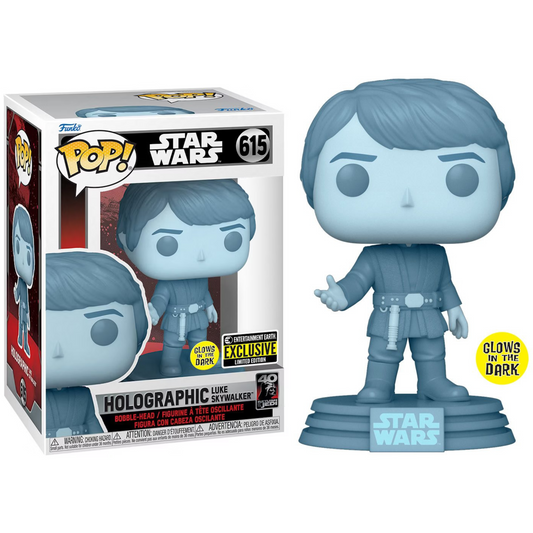 Funko Pop Star Wars Holographic Luke Skywalker 615 Entertainment Earth GITD
