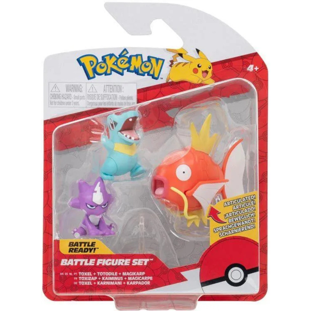 POKEMON BATTLE FIGURES SET 3PK TOXEL + TOTODILE + MAGIKARP