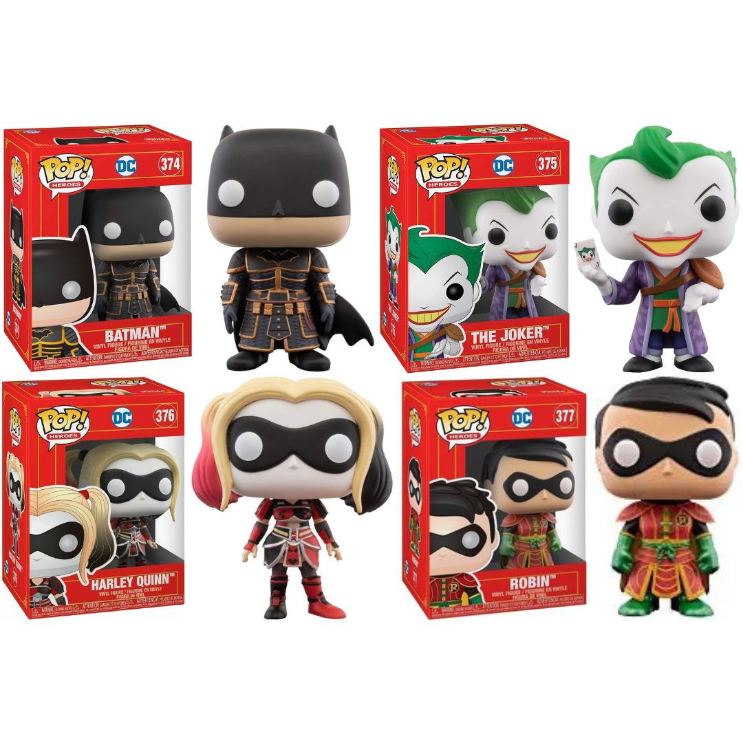 Funko Pop! DC Comics Imperial Palace SET of 4 Batman, Joker, Harley Quinn, Robin
