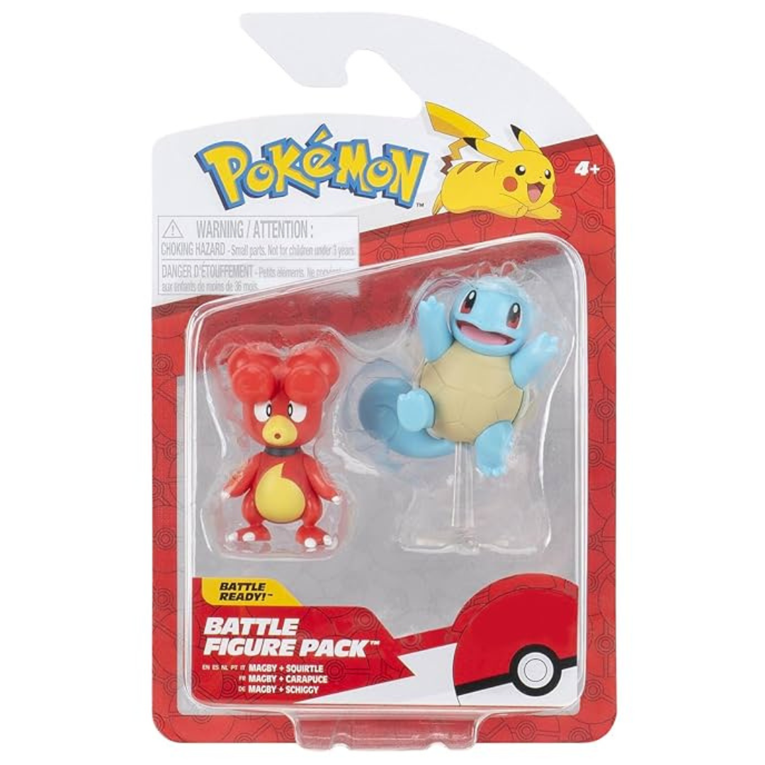 POKEMON BATTLE FIGURE PACK MAGBY + SQUIRTLE