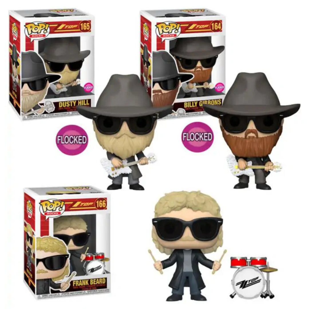 Funko Pop Music ZZ Top SET Frank Beard, Dusty Hill, Billy Gibbons