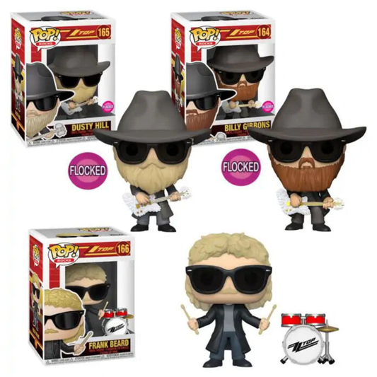 Funko Pop Music ZZ Top SET Frank Beard, Dusty Hill, Billy Gibbons