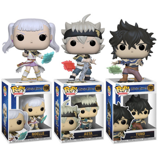 Funko Pop Anime Black Clover - Noelle #1100 - Asta #1099 - Yuno #1101  Full SET
